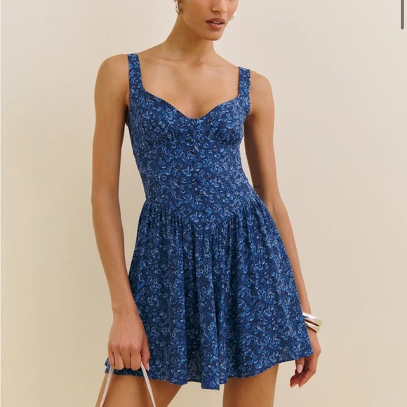 Reformation Dresses & Skirts - Reformation Blue Floral Mini Dress